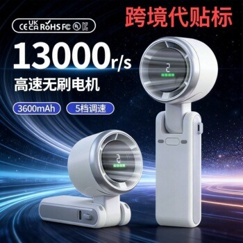 外贸N607高速手持小风扇usb迷你便携折叠挂脖涡轮小续航便携式